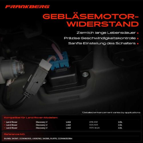 1x Widerstand Vorwiderstand Gebläsemotor für Land Rover Discovery V L462 Bj ab 2016 Bild 1x Widerstand Vorwiderstand Gebläsemotor für Land Rover Discovery V L462 Bj ab 2016
