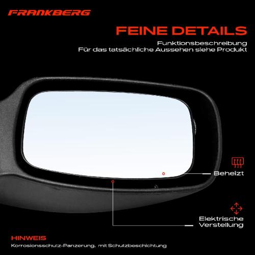 Frankberg 1x Außenspiegel Rechts für Ford Fiesta IV JA JB Mazda 121 III JASM JBSM 1995-2003 Bild Frankberg 1x Außenspiegel Rechts für Ford Fiesta IV JA JB Mazda 121 III JASM JBSM 1995-2003
