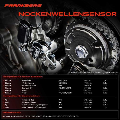 1x Nockenwellenposition Sensor für Nissan NV400 X-Trail Qashqai I Primastar Bild 1x Nockenwellenposition Sensor für Nissan NV400 X-Trail Qashqai I Primastar