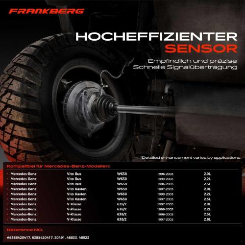 1x ABS Sensor Hinterachse beidseitig für Mercedes-Benz Vito Bus W638 Vito Kasten V-Klasse 638/2 1996-2003 Bild 1x ABS Sensor Hinterachse beidseitig für Mercedes-Benz Vito Bus W638 Vito Kasten V-Klasse 638/2 1996-2003