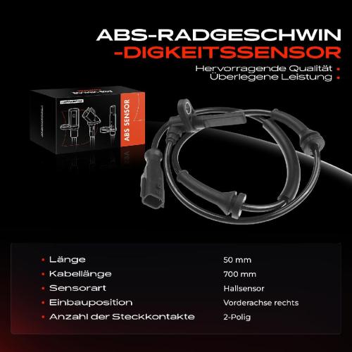 Frankberg 1x ABS Sensor Vorderachse rechts für Renault Twingo II CN0 Wind E4M 1.2L 1.5L 1.6L Bj ab 2007 Bild Frankberg 1x ABS Sensor Vorderachse rechts für Renault Twingo II CN0 Wind E4M 1.2L 1.5L 1.6L Bj ab 2007