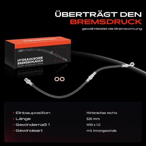 1x Bremsschlauch Bremsschläuche Hinterachse Rechts für Subaru Forester SF SG 2.0L 2.5L 1998-2008 Bild 1x Bremsschlauch Bremsschläuche Hinterachse Rechts für Subaru Forester SF SG 2.0L 2.5L 1998-2008