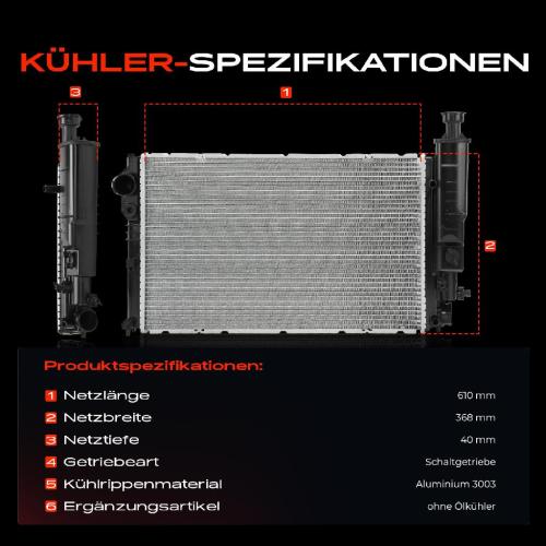 Frankberg 1x Kühler Wasserkühler Motorkühler für Peugeot 405 II 4B 4E Citroën BX 1988-1996 Bild Frankberg 1x Kühler Wasserkühler Motorkühler für Peugeot 405 II 4B 4E Citroën BX 1988-1996