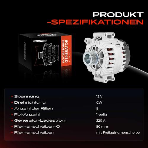Frankberg 1x Lichtmaschine Generator für BMW 7er F01 F02 F03 F04 E71 E72 3.0L Bild Frankberg 1x Lichtmaschine Generator für BMW 7er F01 F02 F03 F04 E71 E72 3.0L