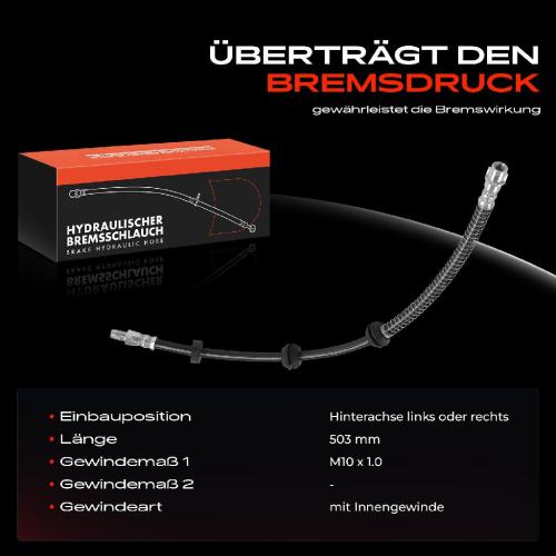 Frankberg 1x Bremsschlauch Bremsschläuche Hinterachse Links oder Rechts für Mercedes-Benz X166 W166 ML 350 Bild Frankberg 1x Bremsschlauch Bremsschläuche Hinterachse Links oder Rechts für Mercedes-Benz X166 W166 ML 350