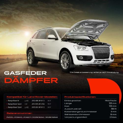 2x Gasfeder Dämpfer Motorhaube für Land Rover Range Rover LG LW L405 SUV 2012-2019 Bild 2x Gasfeder Dämpfer Motorhaube für Land Rover Range Rover LG LW L405 SUV 2012-2019