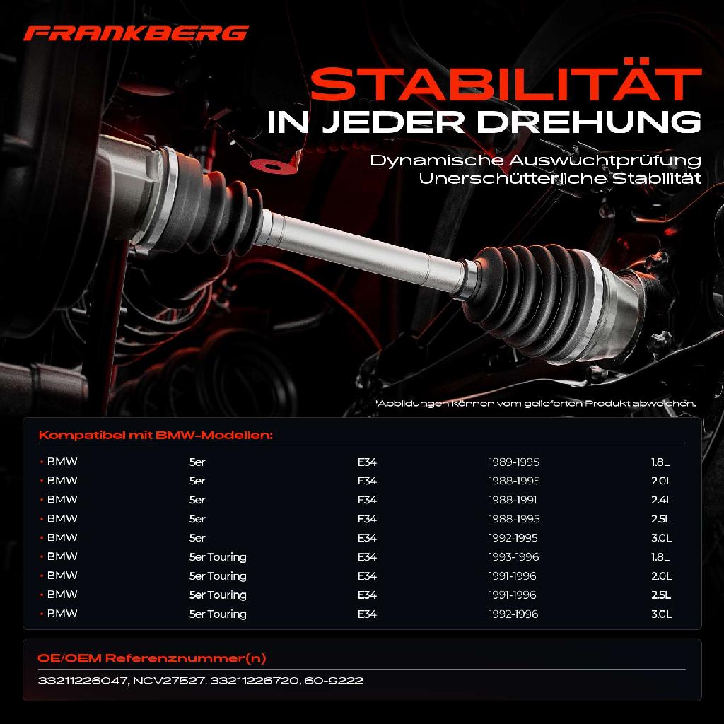 1x Antriebswelle Hinterachse für BMW 5er E34 Touring 1988-1996