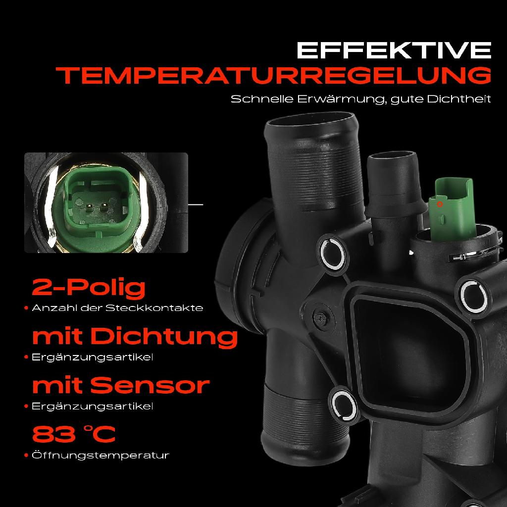1x Thermostat Kühlmittel für Ford Focus II Turnier Galaxy S-Max Peugeot 308 I 2.0L