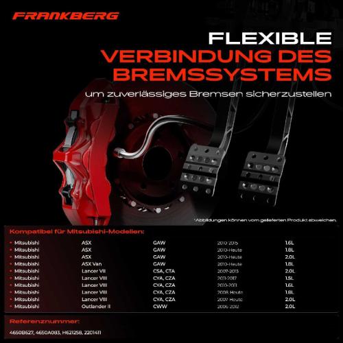 1x Bremsschlauch Bremsschläuche Hinterachse Links oder Rechts für Mitsubishi ASX Lancer Outlander II Bild 1x Bremsschlauch Bremsschläuche Hinterachse Links oder Rechts für Mitsubishi ASX Lancer Outlander II