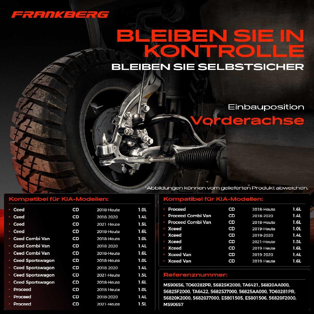 2x Spurstangenkopf Vorderachse für KIA Ceed Combi Van Hatchback Sportswagon Proceed Xceed Bj ab 2018