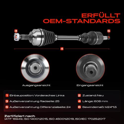 Frankberg 1x Antriebswelle Vorderachse Links für Peugeot 306 7B N3 405 I 15B 405 II Bild Frankberg 1x Antriebswelle Vorderachse Links für Peugeot 306 7B N3 405 I 15B 405 II