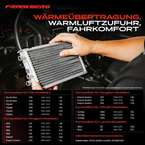 1x Wärmetauscher Innenraumheizung für Peugeot 806 Citroën Jumpy Fiat Scudo Lancia Bild 1x Wärmetauscher Innenraumheizung für Peugeot 806 Citroën Jumpy Fiat Scudo Lancia