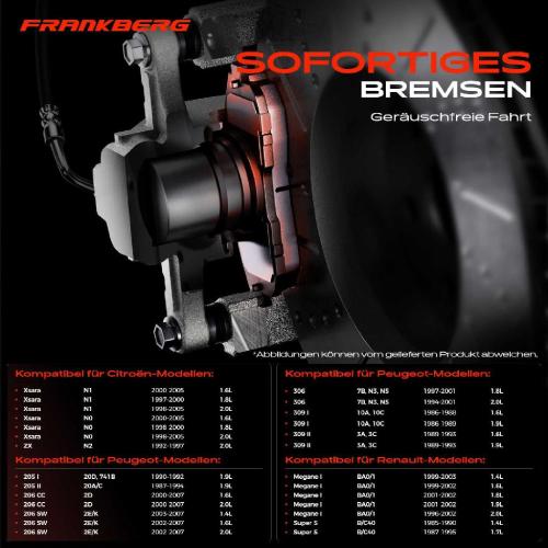 4x Bremsbeläge Hinterachse für Peugeot 106 II 205 I Cabriolet 206 CC Schrägheck Stufenheck Bild 4x Bremsbeläge Hinterachse für Peugeot 106 II 205 I Cabriolet 206 CC Schrägheck Stufenheck