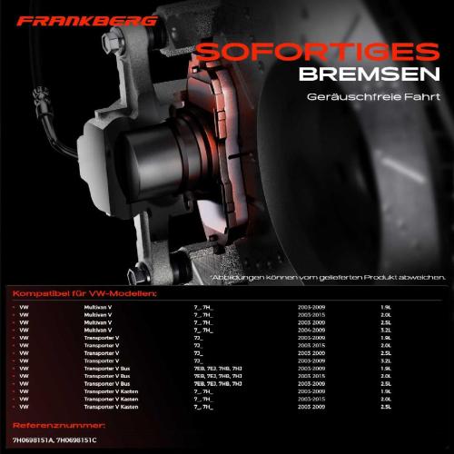 4x Bremsbeläge Vorderachse für VW Multivan V Transporter Bus Kasten Pritsche/Fahrgestell 2003-2015 Bild 4x Bremsbeläge Vorderachse für VW Multivan V Transporter Bus Kasten Pritsche/Fahrgestell 2003-2015