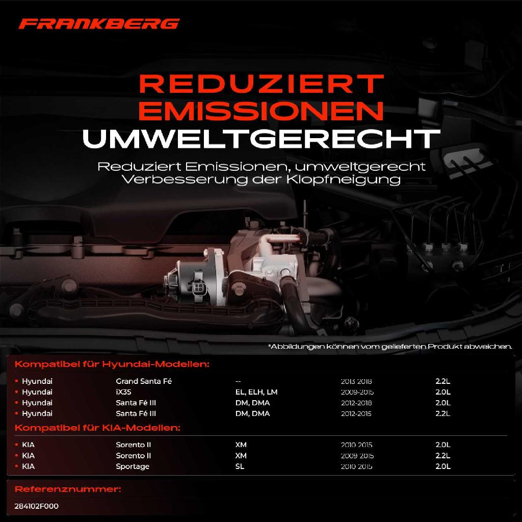 1x AGR-Ventil Abgasrückführungsventil für Hyundai Grand Santa Fé iX35 III KIA Sorento II Sportage