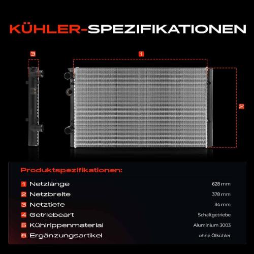 1x Kühler Wasserkühler Motorkühler für VW Golf III Variant 1H Lupo Bild 1x Kühler Wasserkühler Motorkühler für VW Golf III Variant 1H Lupo