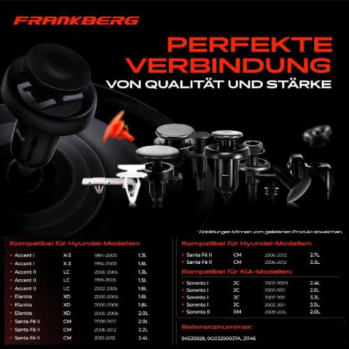 Frankberg 10x Befestigungsclips Stoßstange für KIA Sorento I II Nissan Hyundai Bild Frankberg 10x Befestigungsclips Stoßstange für KIA Sorento I II Nissan Hyundai