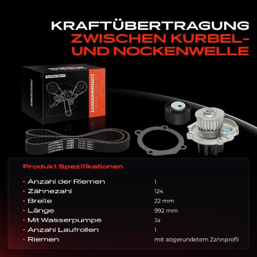 1x Zahnriemensatz Zahnriemen Wasserpumpe für Alfa Romeo Giulietta Fiat 500 Punto Bild 1x Zahnriemensatz Zahnriemen Wasserpumpe für Alfa Romeo Giulietta Fiat 500 Punto