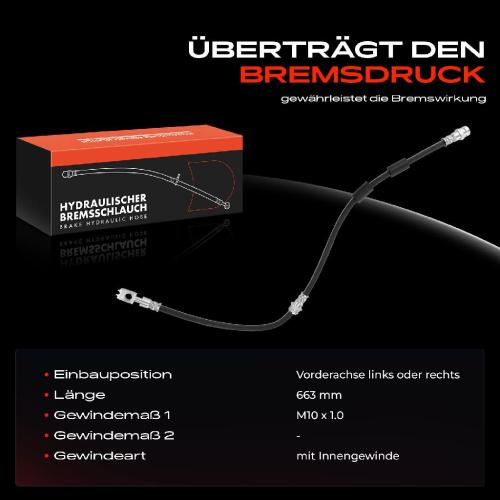 Frankberg 1x Bremsschlauch Bremsschläuche Vorderachse Links oder Rechts für VW Golf Audi A3 Q2 TT Seat Leon Skoda Superb III Bild Frankberg 1x Bremsschlauch Bremsschläuche Vorderachse Links oder Rechts für VW Golf Audi A3 Q2 TT Seat Leon Skoda Superb III