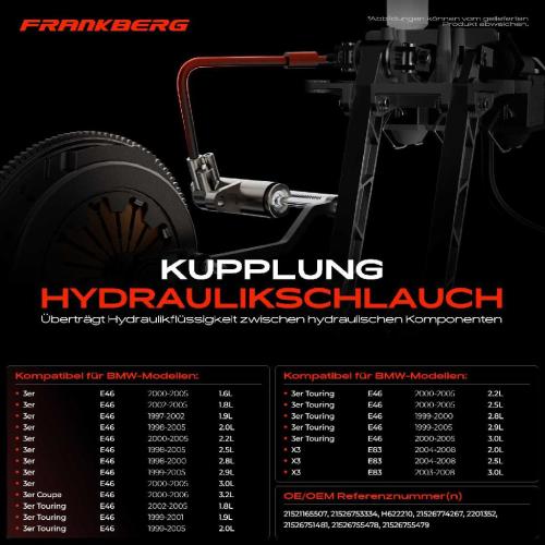 1x Kupplungsschlauch für BMW E46 316 318 320 323 325 328 330 M3 X3 E83 Bild 1x Kupplungsschlauch für BMW E46 316 318 320 323 325 328 330 M3 X3 E83