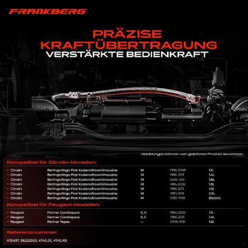 1x Seilzug Feststellbremse Hinterachse links für Citroën Berlingo GFK Peugeot Partner 5 Bild 1x Seilzug Feststellbremse Hinterachse links für Citroën Berlingo GFK Peugeot Partner 5