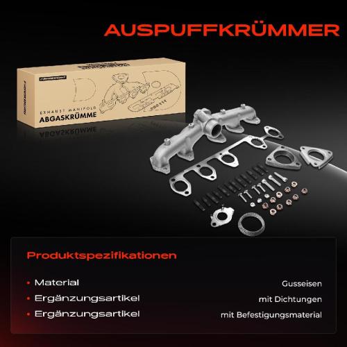 1x Abgaskrümmer Auspuff Krümmer für VW Touareg Transporter T5 Multivan V Bild 1x Abgaskrümmer Auspuff Krümmer für VW Touareg Transporter T5 Multivan V