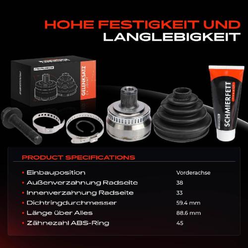 1x Antriebswelle Gelenksatz Vorderachse für Audi A4 8E2 Avant 8E5 1.6L 1.8L 2.0L 2000-2004 Bild 1x Antriebswelle Gelenksatz Vorderachse für Audi A4 8E2 Avant 8E5 1.6L 1.8L 2.0L 2000-2004
