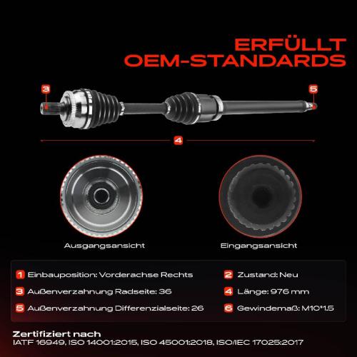 Frankberg 1x Antriebswelle Vorderachse Rechts für Volvo V70 I 875 876 S70 874 C70 872 873 Bild Frankberg 1x Antriebswelle Vorderachse Rechts für Volvo V70 I 875 876 S70 874 C70 872 873