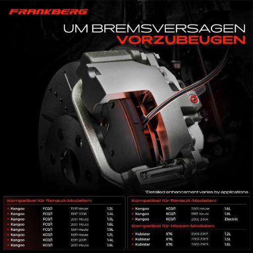 Frankberg 1x Warnkontakt Bremsbelagverschleiß Vorderachse für Nissan Kubistar Kasten Renault Kangoo Bild Frankberg 1x Warnkontakt Bremsbelagverschleiß Vorderachse für Nissan Kubistar Kasten Renault Kangoo