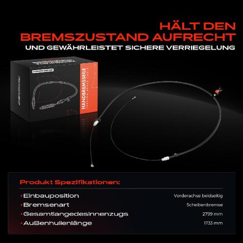 1x Seilzug Feststellbremse Vorderachse für Mercedes-Benz Viano Vito/Mixto W639 2003-2014 Bild 1x Seilzug Feststellbremse Vorderachse für Mercedes-Benz Viano Vito/Mixto W639 2003-2014