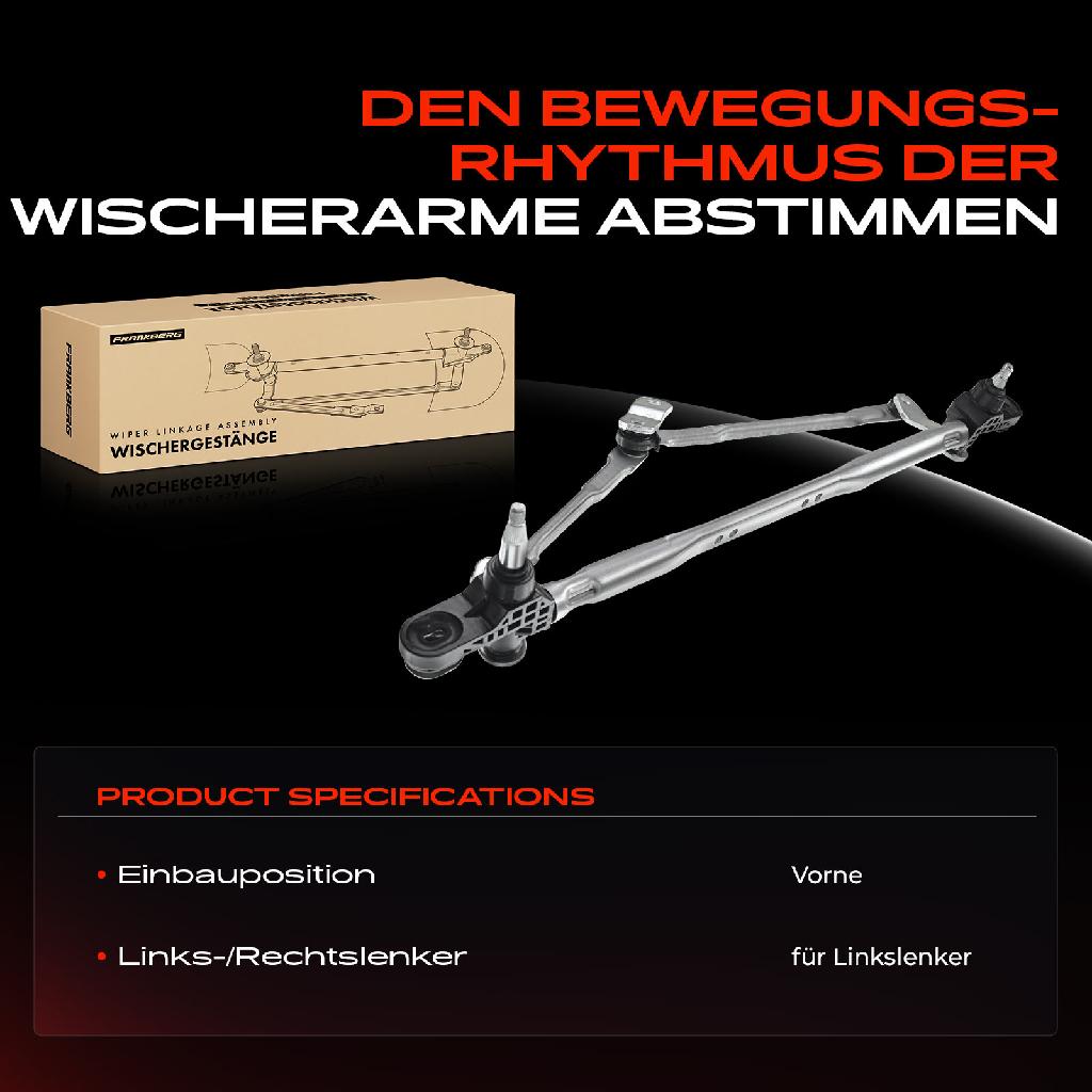 1x Wischergestänge Vorne für Fiat Panda 169 2003-2012