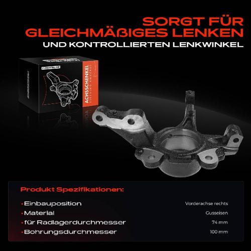 Frankberg 1x Achsschenkel Radaufhängung Vorderachse Rechts für Fiat Doblo Cargo Pritsche/Fahrgestell MPV Bild Frankberg 1x Achsschenkel Radaufhängung Vorderachse Rechts für Fiat Doblo Cargo Pritsche/Fahrgestell MPV
