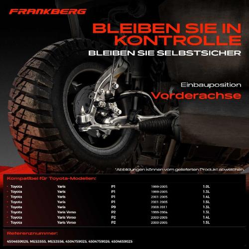 2x Spurstangenkopf Vorderachse für Toyota Yaris P1 P9 Yaris Verso P2 1.0L 1.3L 1.4L 1.5L 1999-2011 Bild 2x Spurstangenkopf Vorderachse für Toyota Yaris P1 P9 Yaris Verso P2 1.0L 1.3L 1.4L 1.5L 1999-2011