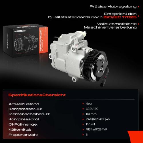 1x Klimakompressor für VW Golf IV Polo Bora Skoda Fabia Seat Ibiza Audi A2 Bild 1x Klimakompressor für VW Golf IV Polo Bora Skoda Fabia Seat Ibiza Audi A2