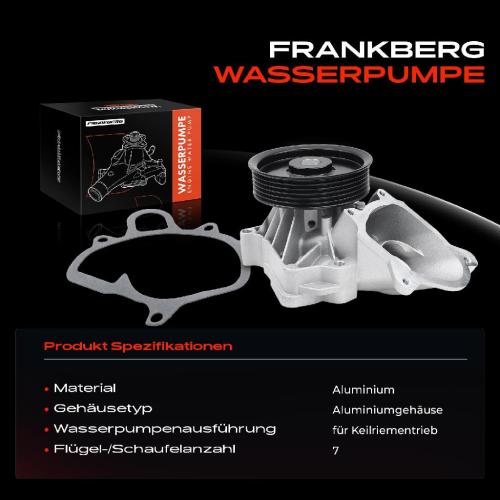 Frankberg 1x Wasserpumpe Kühlwasserpumpe für BMW E87 E90 E91 E92 E93 E83 E70 E71 E60 E61 E63 E64 Bild Frankberg 1x Wasserpumpe Kühlwasserpumpe für BMW E87 E90 E91 E92 E93 E83 E70 E71 E60 E61 E63 E64