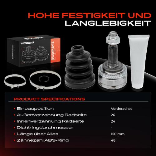Frankberg 1x Antriebswelle Gelenksatz Vorderachse für Toyota Corolla Verso E12 2001-2004 1.6L Bild Frankberg 1x Antriebswelle Gelenksatz Vorderachse für Toyota Corolla Verso E12 2001-2004 1.6L