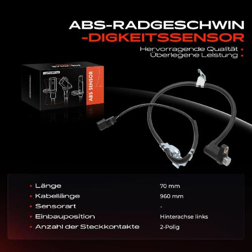 Frankberg 1x ABS Sensor Hinterachse links f r Hyundai H-1 H-1 Kasten A1 H-1/Starex Bus 2.5L 2.4L 2000-2005 Bild Frankberg 1x ABS Sensor Hinterachse links f r Hyundai H-1 H-1 Kasten A1 H-1/Starex Bus 2.5L 2.4L 2000-2005