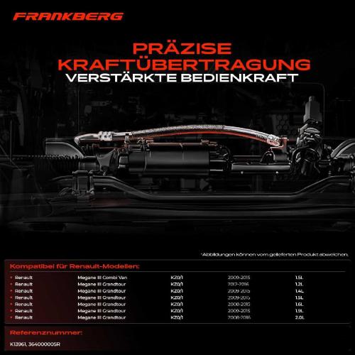 1x Seilzug Feststellbremse Hinterachse beidseitig für Renault Megane 3 KZ0/1 1.2L-2.0L Bild 1x Seilzug Feststellbremse Hinterachse beidseitig für Renault Megane 3 KZ0/1 1.2L-2.0L