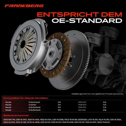 Frankberg 1x Kupplungssatz für Mazda 6 Hatchback GH 6 Kombi 6 Stufenheck 2.2L Bild Frankberg 1x Kupplungssatz für Mazda 6 Hatchback GH 6 Kombi 6 Stufenheck 2.2L