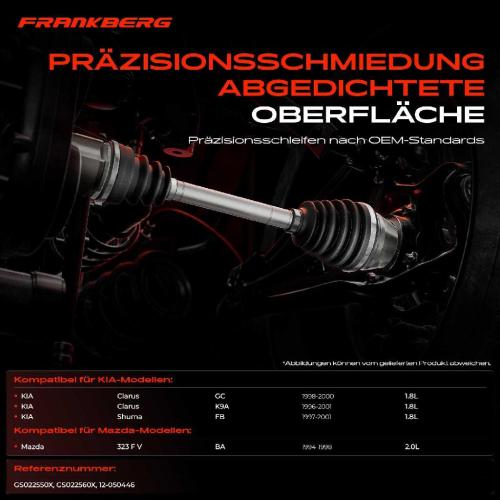 Frankberg 1x Antriebswelle Gelenksatz Vorderachse für Mazda 323 F V KIA Clarus KIA K9A Shuma FB Bild Frankberg 1x Antriebswelle Gelenksatz Vorderachse für Mazda 323 F V KIA Clarus KIA K9A Shuma FB