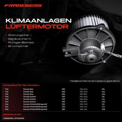 Frankberg 1x Gebläsemotor Innenraumgebläse für Fiat Ducato 230 1.9L-2.8L 1994-2002 Bild Frankberg 1x Gebläsemotor Innenraumgebläse für Fiat Ducato 230 1.9L-2.8L 1994-2002