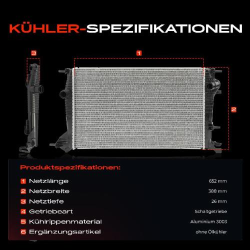 Frankberg 1x Kühler Wasserkühler Motorkühler für Renault Megane CC Megane III Bild Frankberg 1x Kühler Wasserkühler Motorkühler für Renault Megane CC Megane III