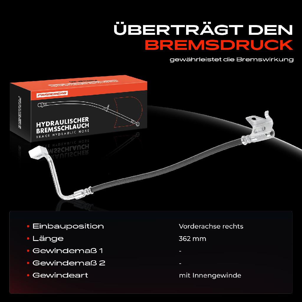 1x Bremsschlauch Bremsschläuche Vorderachse Rechts für Jeep Commander XH XK Grand Cherokee II III WH WK