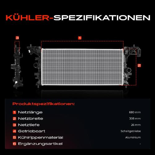 1x Kühler Wasserkühler Motorkühler für Opel Astra K B16 Astra K Sports Tourer 1.6L Bild 1x Kühler Wasserkühler Motorkühler für Opel Astra K B16 Astra K Sports Tourer 1.6L