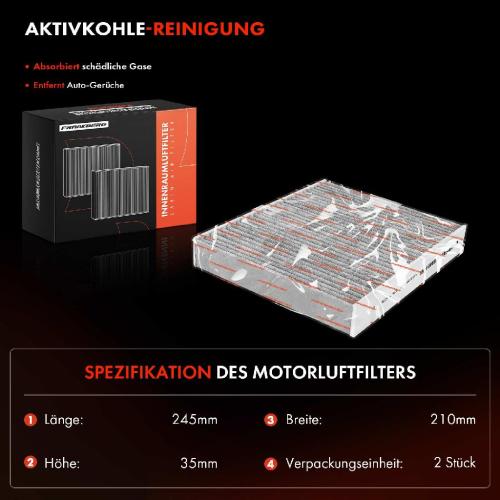 2x Innenraumfilter Aktivkohle für Ford Focus C-Max Galaxy Mondeo IV S-Max Kuga Bild 2x Innenraumfilter Aktivkohle für Ford Focus C-Max Galaxy Mondeo IV S-Max Kuga