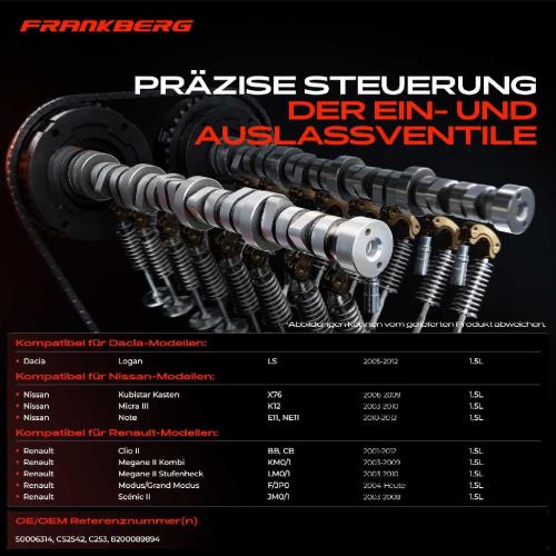 1x Nockenwelle für Dacia Logan Nissan Micra Renault Clio II Kangoo Megane Scénic II Bild 1x Nockenwelle für Dacia Logan Nissan Micra Renault Clio II Kangoo Megane Scénic II