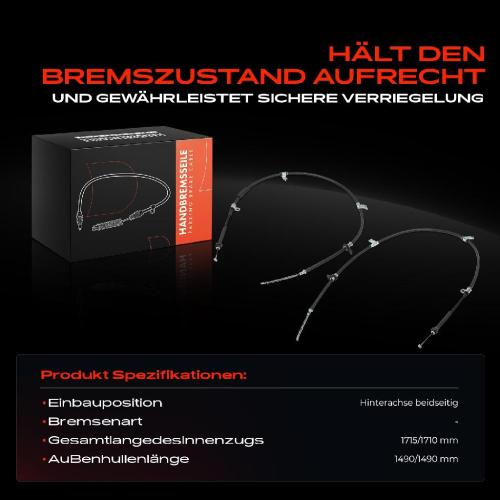 2x Seilzug Feststellbremse Hinterachse beidseitig für Hyundai Elantra XD Matrix FC 2000-2006 Bild 2x Seilzug Feststellbremse Hinterachse beidseitig für Hyundai Elantra XD Matrix FC 2000-2006