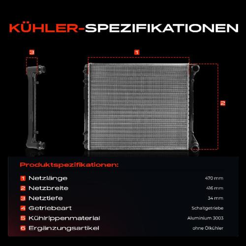 1x Kühler Wasserkühler Motorkühler für Audi A2 1.2L-1.6L 2000-2005 Bild 1x Kühler Wasserkühler Motorkühler für Audi A2 1.2L-1.6L 2000-2005