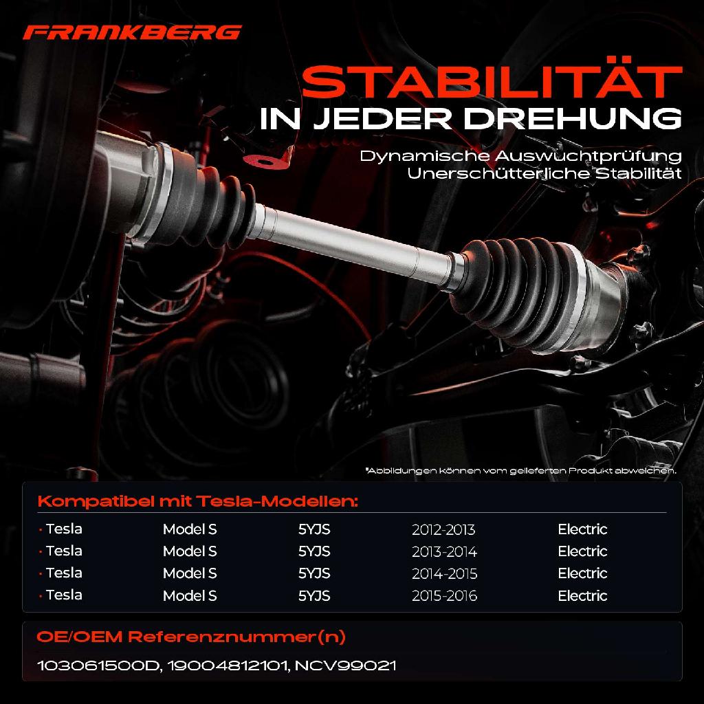1x Antriebswelle Vorderachse Links für Tesla Model S 5YJS Electric 2012-2016