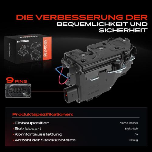 1x Türschloss Vorne Rechts für Audi TT Roadster 8N9 1.8L 3.2L 1999-2004 Bild 1x Türschloss Vorne Rechts für Audi TT Roadster 8N9 1.8L 3.2L 1999-2004